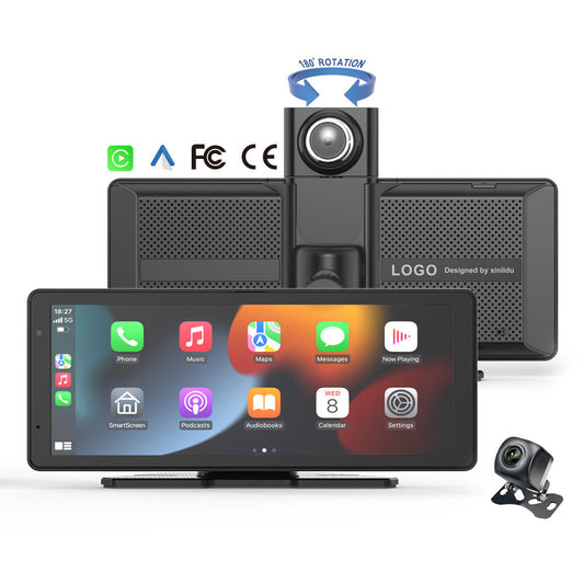 8-Inch Wireless CarPlay & Android Auto Screen for Car, Portable Touchscreen Car Stereo with Bluetooth 5.0, Mirror Link, FM Transmitter, AUX, HD IPS Rear Seat Headrest Monitor MP5 Video Player