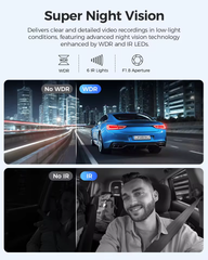 LINGDU 4K 3 Channel Wireless Dash Camera with Free 64GB Card,4K+1080P+1080P Front Inside and Rear Triple Car Camera,IR Night Vision, Voice Control,Build-in GPS 24H Parking Mode, Easy to Install(V630)