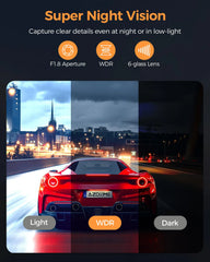 AZDOME M17 Pro 3.0 Inch ADAS Time Lapse Front and Rear 1080p Dual Lens Car Dashboard Camera App Control Car Camera