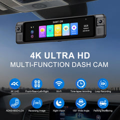 AD-894 4 Channel Dashcam ADAS 4G Car DVR Android Auto Remote Carplay Monitor Rear View Mirror Dash Camera for Cars