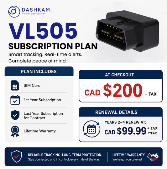 DashKam VL505 GPS Tracker with Audio Detection & Fleet Alerts