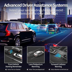 10.26" Wireless CarPlay & Android Auto Screen for Car, 4K Front and 1080P Rear Dual Dash Cam with GPS Navigation, 5G WiFi, Bluetooth, Siri Voice Control, 24H Parking Monitor