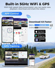 AZDOME M660 4 Channel 360° Dash Cam with 128GB eMMC, 2.5K+1K+1K+1K Dashcam