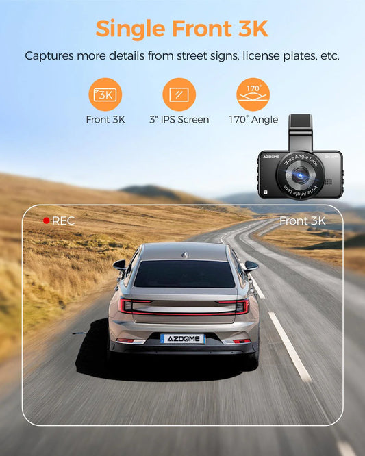 AZDOME M17 Pro 3K Front Rear Dash Cam