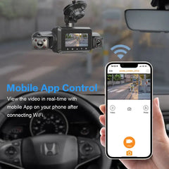 A365 Dash Cam, 4 Channel Camera FHD 1080Px4, Front, Left, Right and Rear, Front and Rear Inside, Built in GPS WiFi, Support 256 GB Max, Free 64GB Card, A365-4CH