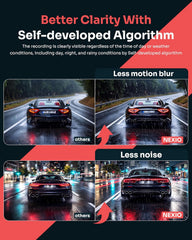 NEXIO M550MAX 4K Triple Channel Dash Cam, Front 4K + Interior 1080P + Rear 1080P, Built-in Wi-Fi 6 & GPS, IR Night Vision, 170° Wide Angle, 24H Parking Monitor, 3.16” IPS Screen, Free 64GB Card