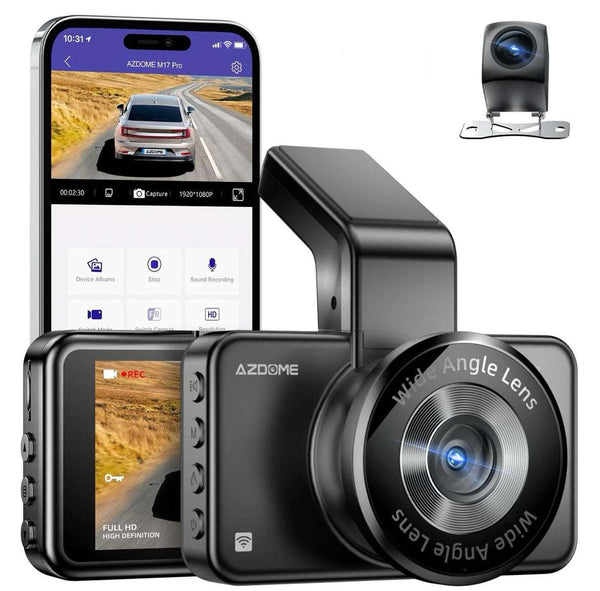 AZDOME M17 Pro Dual Dash Cam 1080p Front & Rear with App Control