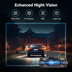NEXIO WD99 Dash Cam – 6-Lens HD Vehicle Black Box with Night Vision, Loop Recording & G-Sensor – Compact Wide-Angle Car Camera for Accident Evidence & Security