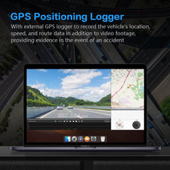 A365 Dash Cam, 4 Channel Camera FHD 1080Px4, Front, Left, Right and Rear, Front and Rear Inside, Built in GPS WiFi, Support 256 GB Max, Free 64GB Card, A365-4CH