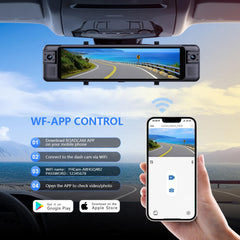 AD-894 4 Channel Dashcam ADAS 4G Car DVR Android Auto Remote Carplay Monitor Rear View Mirror Dash Camera for Cars