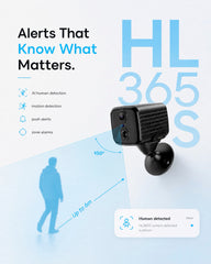 Jimi IoT HL365S 4G Smart Security Camera with Built-In Battery & Human Detection