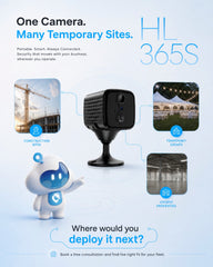 Jimi IoT HL365S 4G Smart Security Camera with Built-In Battery & Human Detection