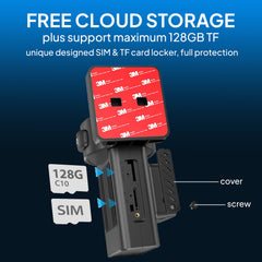 Jimi JC181 4G Dual Dash Cam with Live Streaming, GPS Tracking & Remote Monitoring