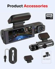 3 Ch Dash Cam, 2k Dash Camera, Front Inside and Rear WiFi Fhd 1080p 3.18" IPS Dash Camera for Cars (Front+Inside+WiFi) Free 32 GB