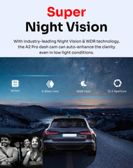 3 Ch Dash Cam, 2k Dash Camera, Front Inside and Rear WiFi Fhd 1080p 3.18" IPS Dash Camera for Cars (Front+Inside+WiFi) Free 32 GB